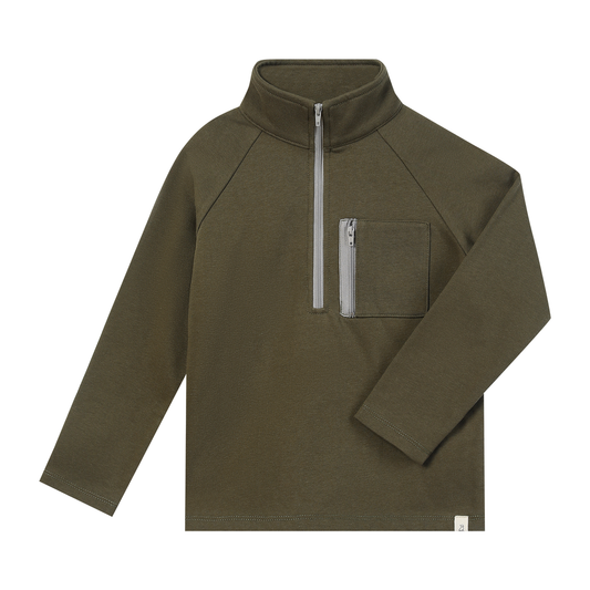 Picket 3/4 Zip Up-Sage