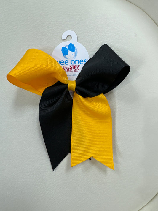 King 2-Toned Bow w/Tails-Black & Yellow Gold