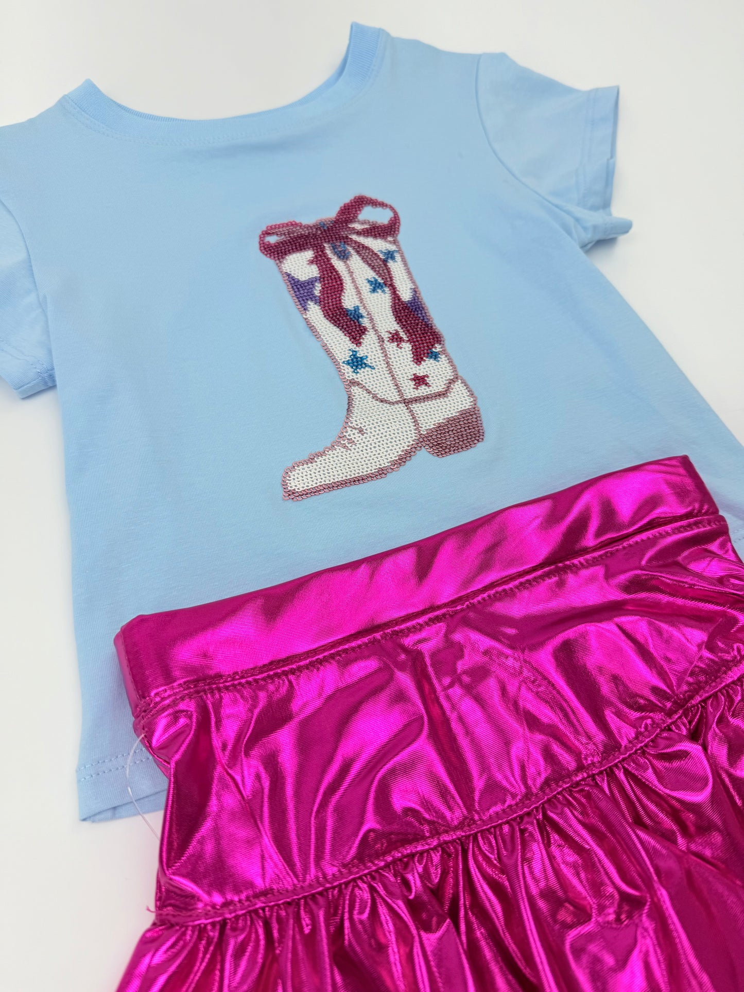 Sequin Rodeo Boot Boxy Tee