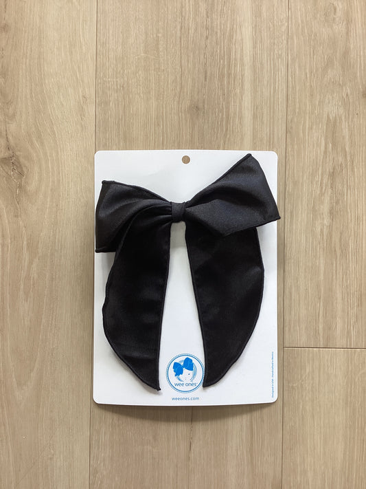 King Satin Tails Bow-Blk