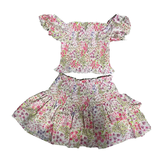 Spring Garden Smocked Skirt Set