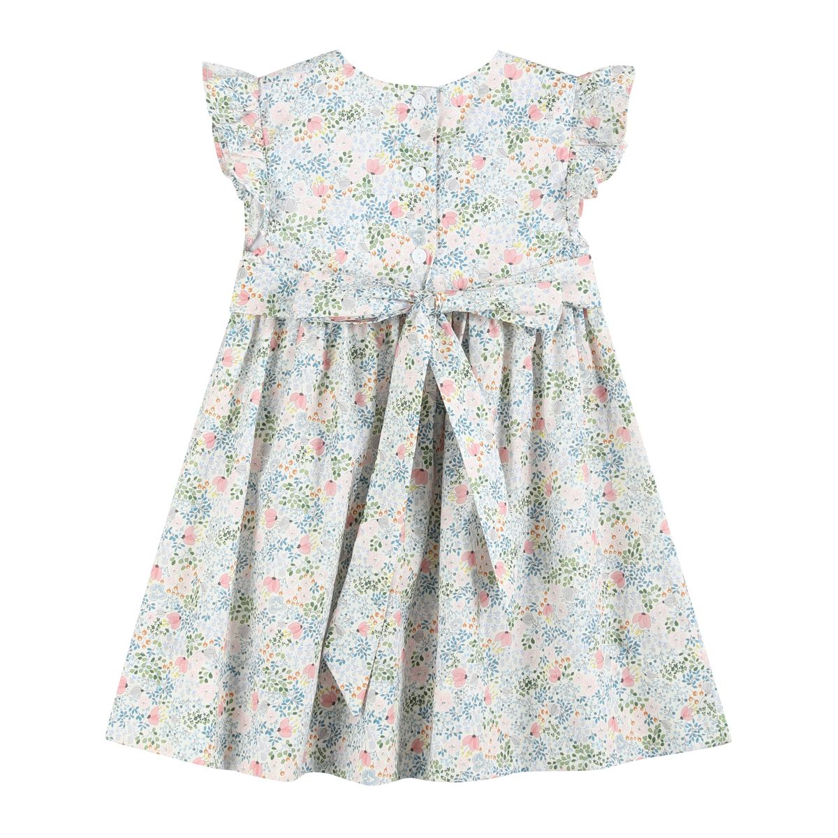 Floral Smocked Flutter Dress