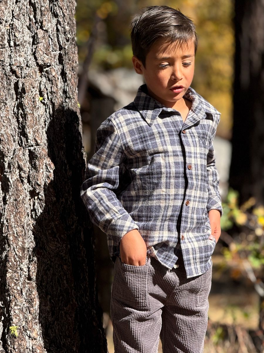 Atwood Shirt-Blue Beige Plaid