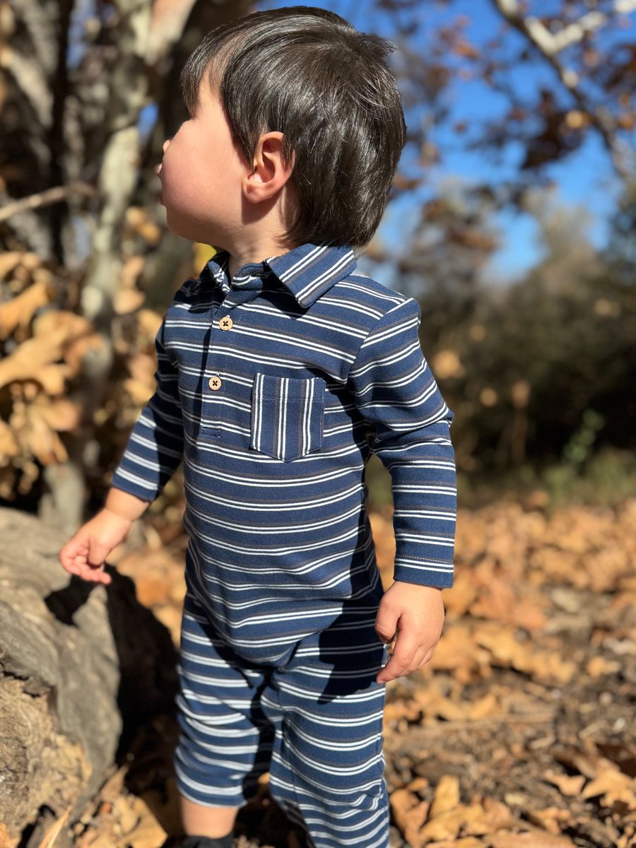 Kingston Polo Romper-Navy