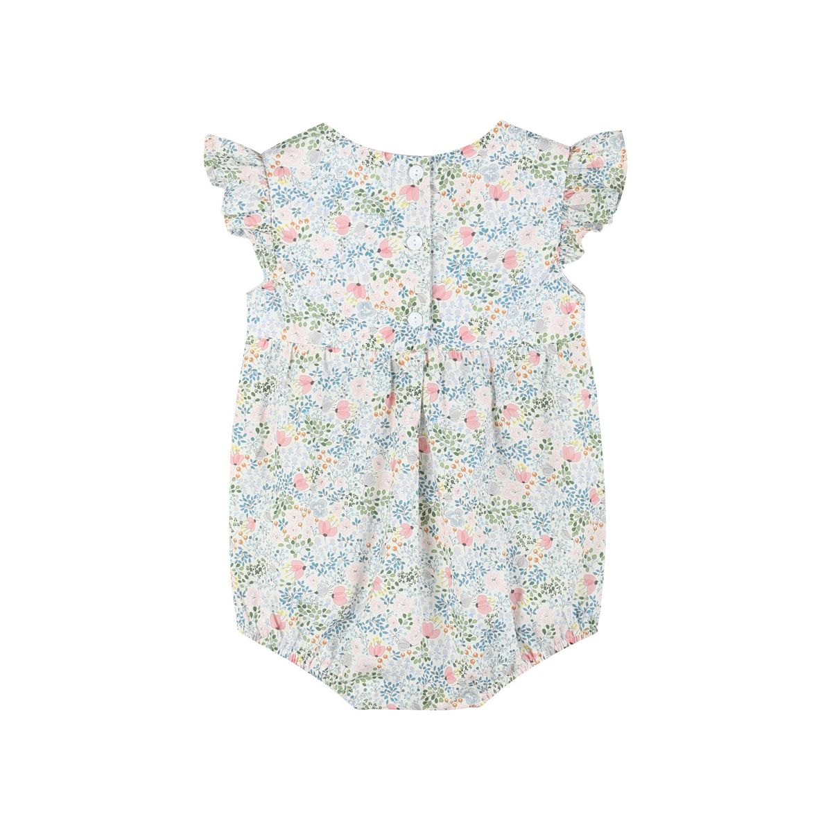 Floral Smocked Flutter Romper