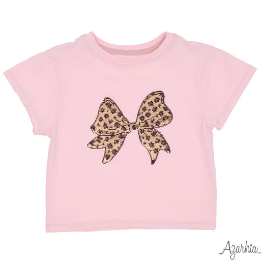 Leopard Sequin Bow Tee