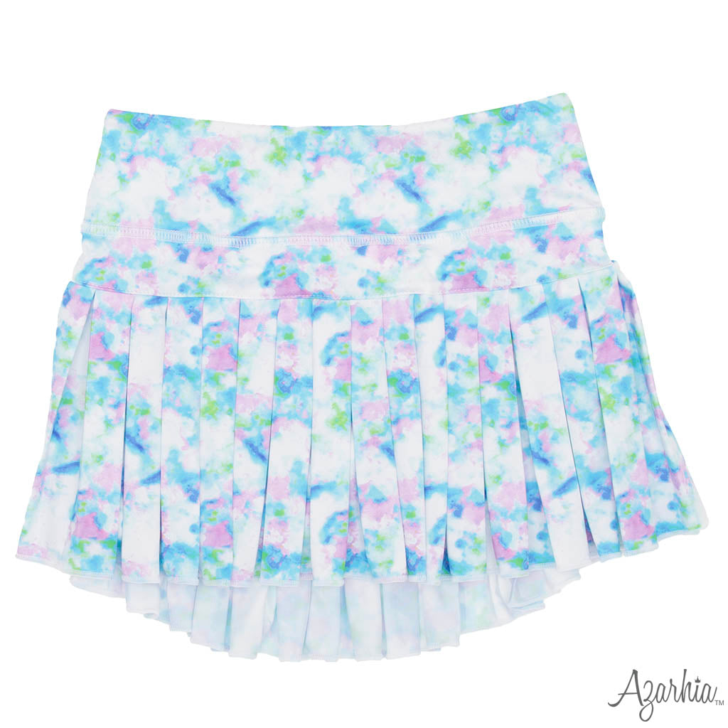 Bright Clouds Print Pleat Skort