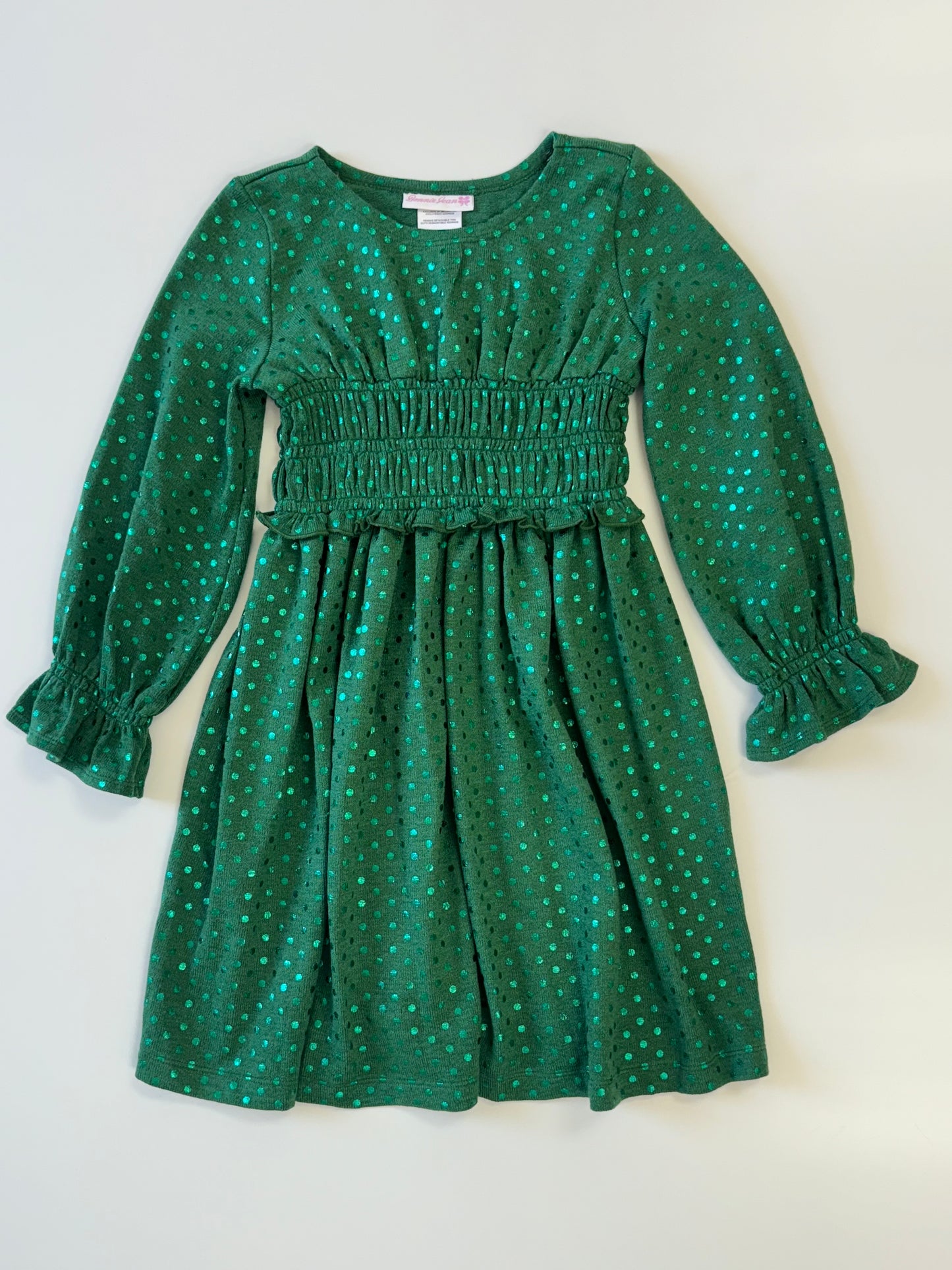 Hunter Green Gathered Waist Dress