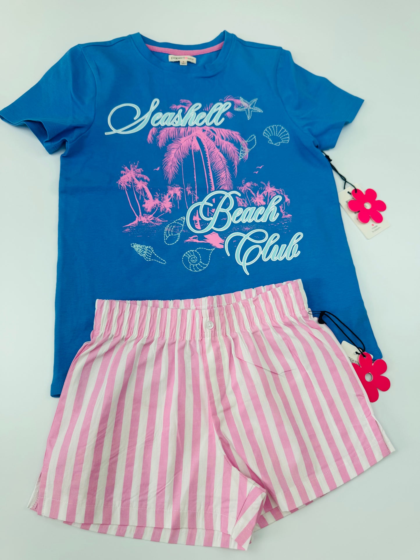 Seashell Beach Club Embroidered Graphic Tee