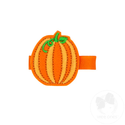 Felt Harvest Hair Clip - Pumpkin