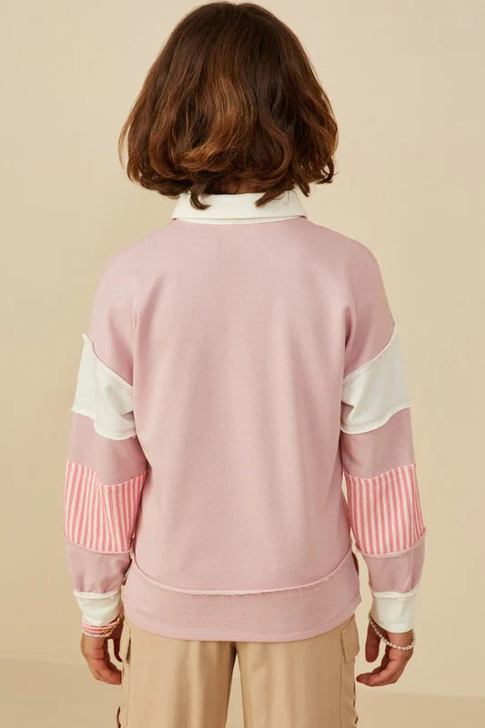 Dusty Pink Rugby Polo