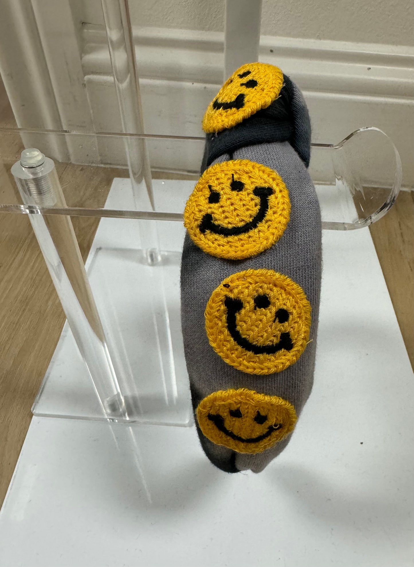 Tie Dye Yellow Smiley Headband