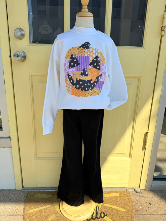 Patchwork Jack-O-Lantern Sweatshirt
