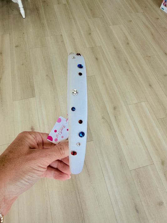 Crystal Thin Headband-WHT