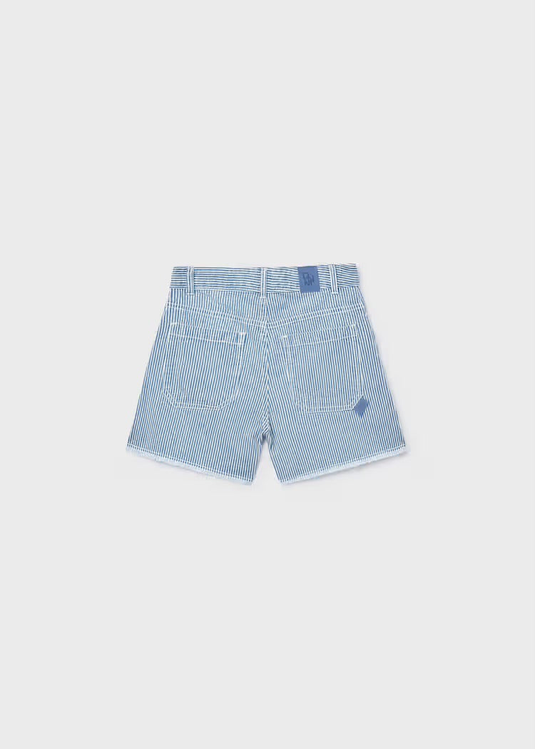 Striped Denim Shorts