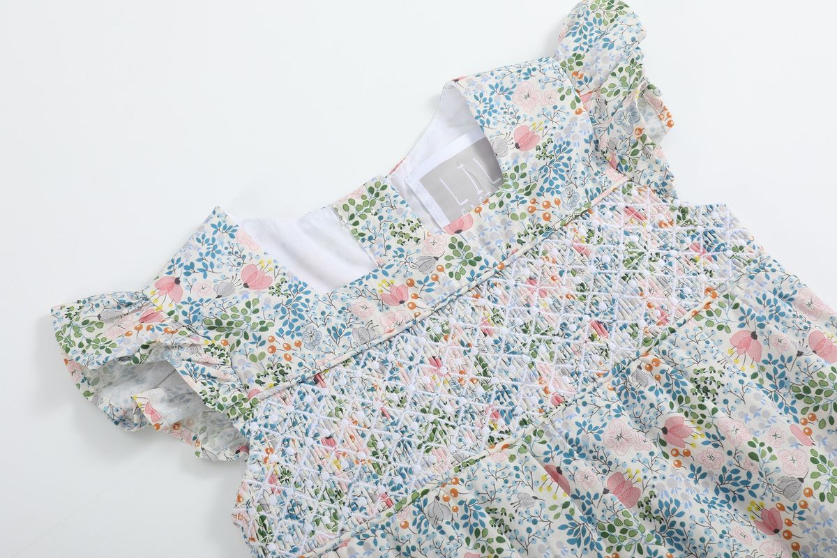 Floral Smocked Flutter Romper