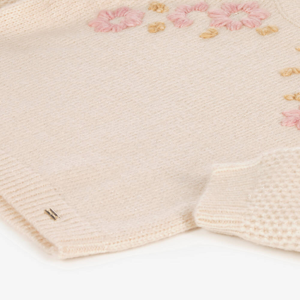 Floral Shimmer Sweater-Oat