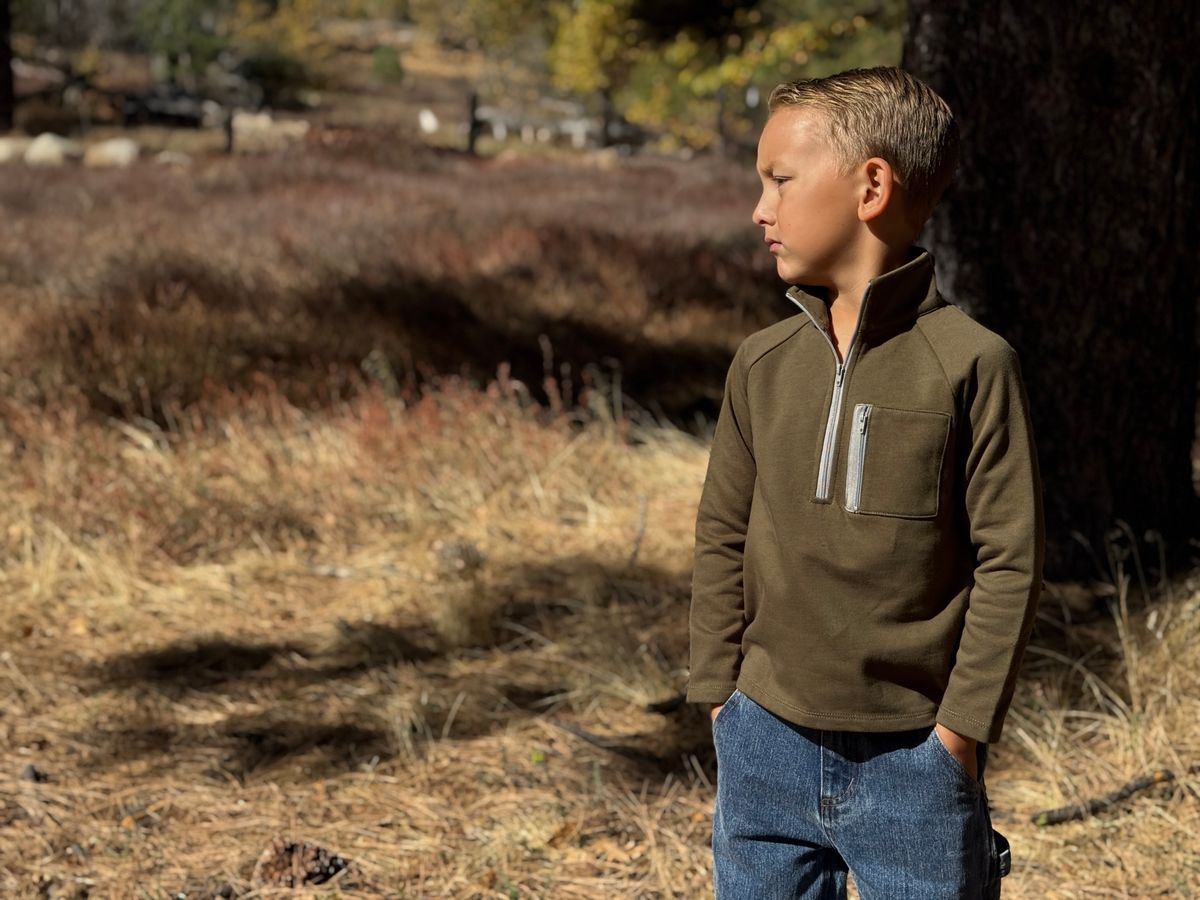 Picket 3/4 Zip Up-Sage