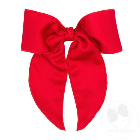 King Satin Tails Bow-Red