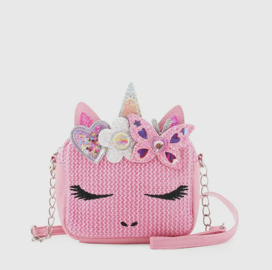 Miss Gwen Unicorn Straw Crossbody