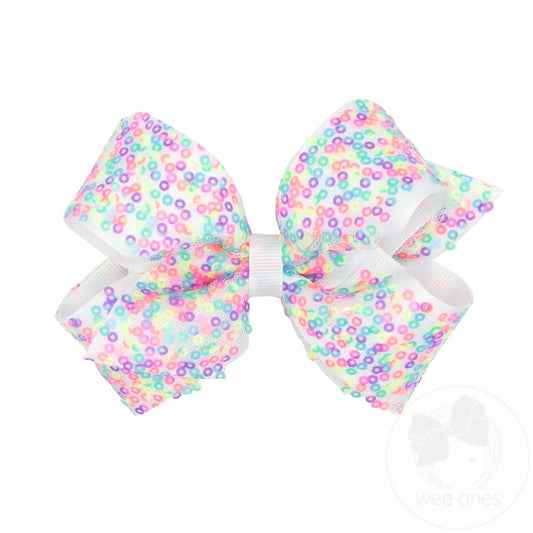 MED Confetti Sequin Bow-WHT