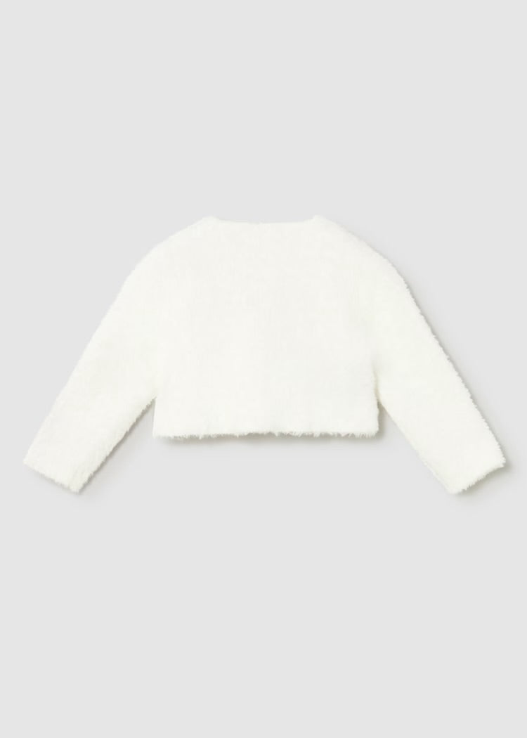 Furry Cardigan-Ivory