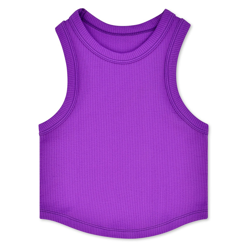 Rib Racer Back Tank-Neon Purple