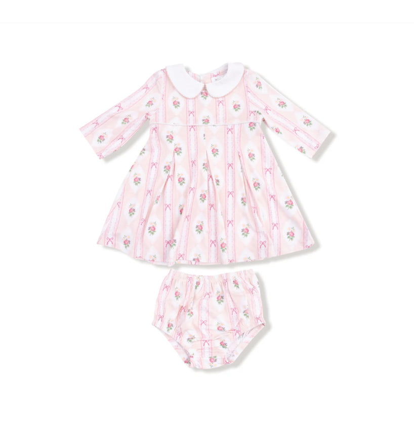 OGEE Lace Floral Box Pleat Dress & Diaper Cover