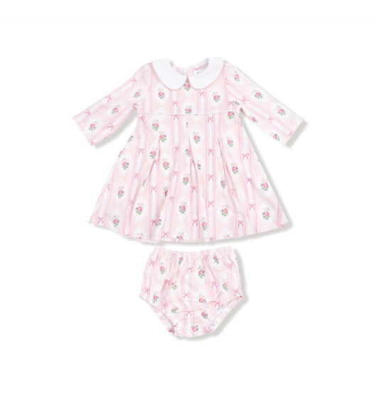 OGEE Lace Floral Box Pleat Dress & Diaper Cover