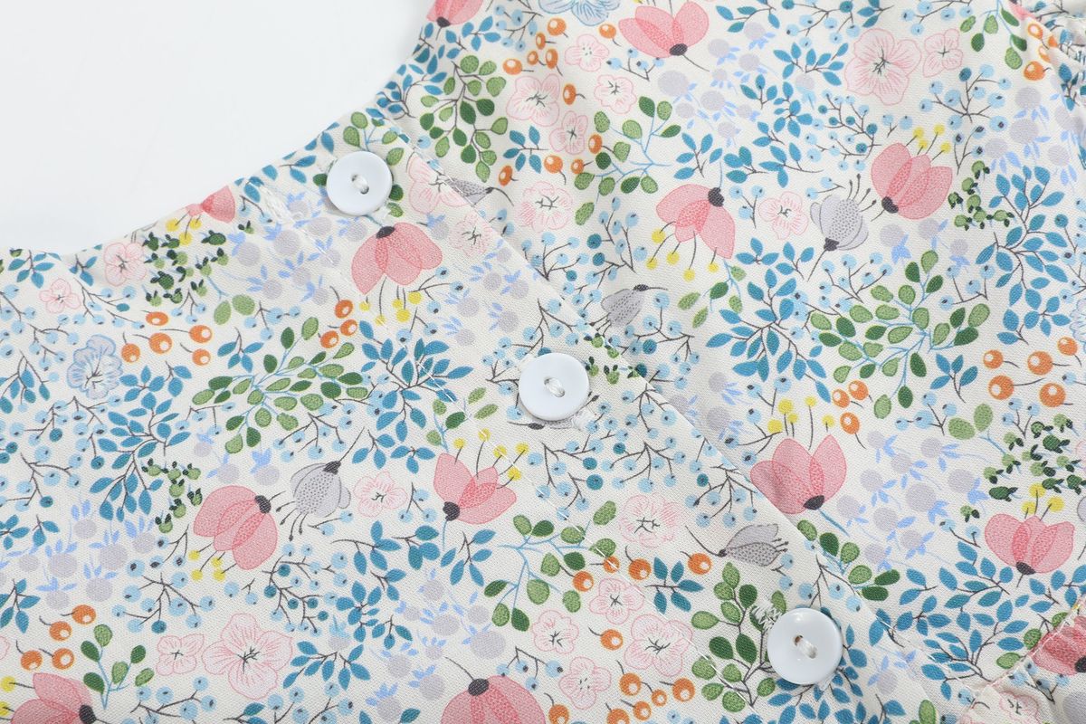 Floral Smocked Flutter Romper