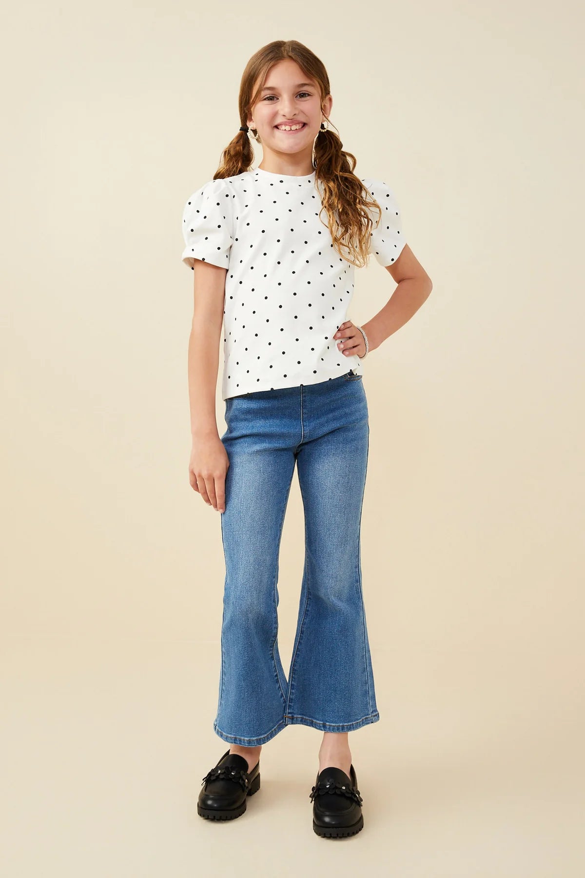 Puff Sleeve Polka Dot Tee