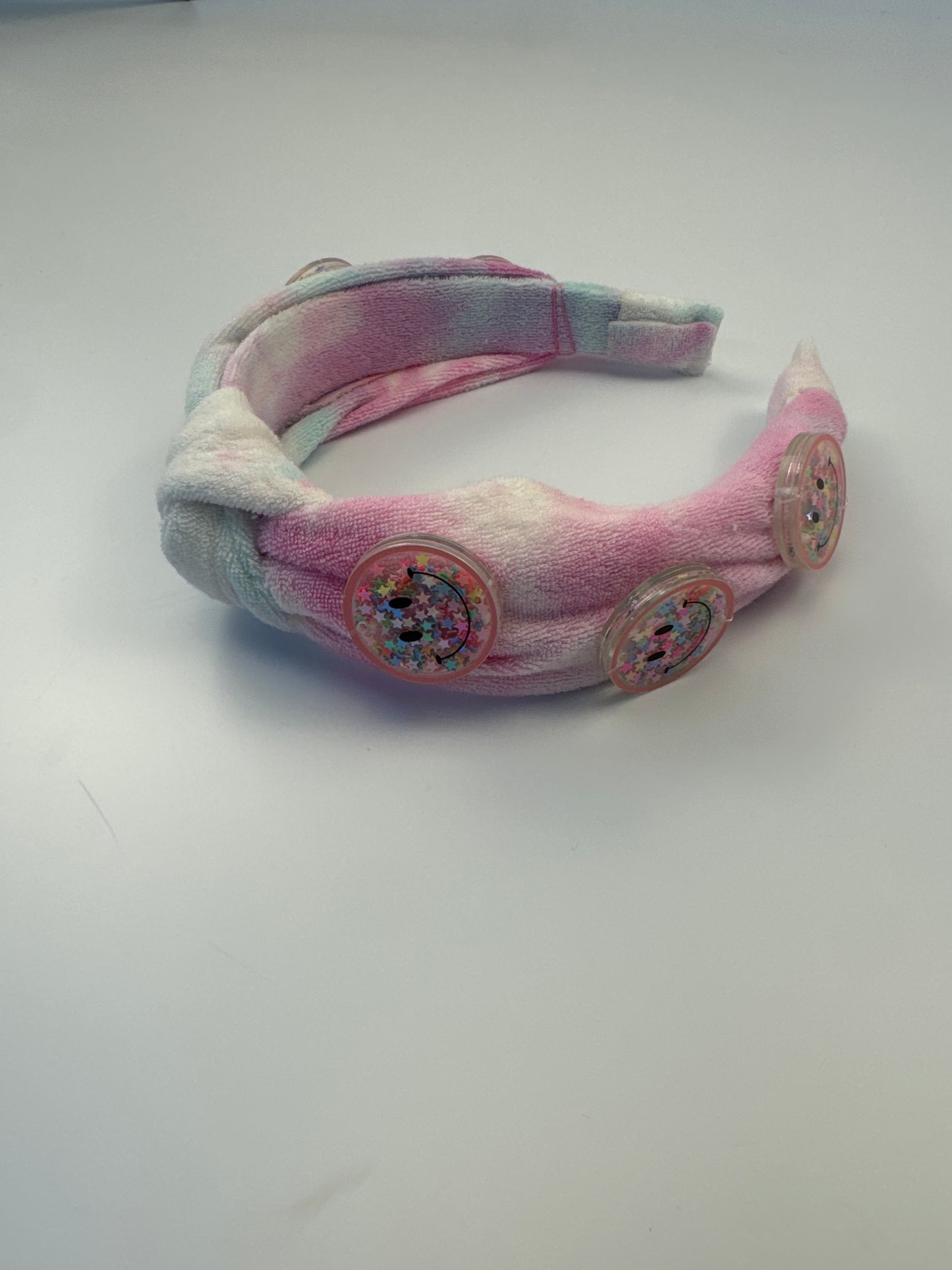 Tie Dye Smiley Terry Cloth Headband