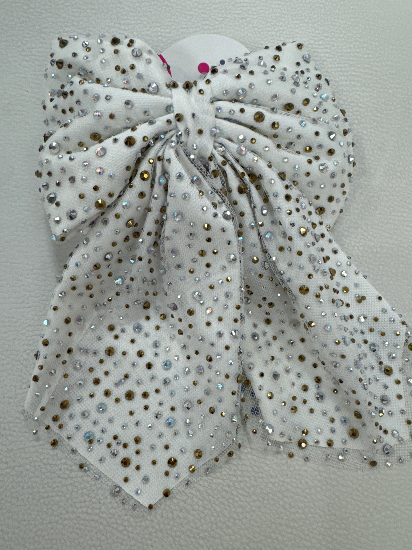 Tulle Jeweled Bow-White