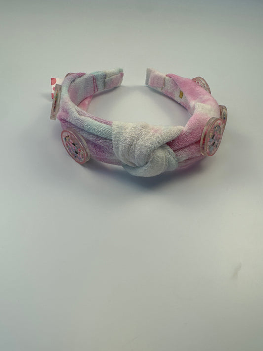 Tie Dye Smiley Terry Cloth Headband