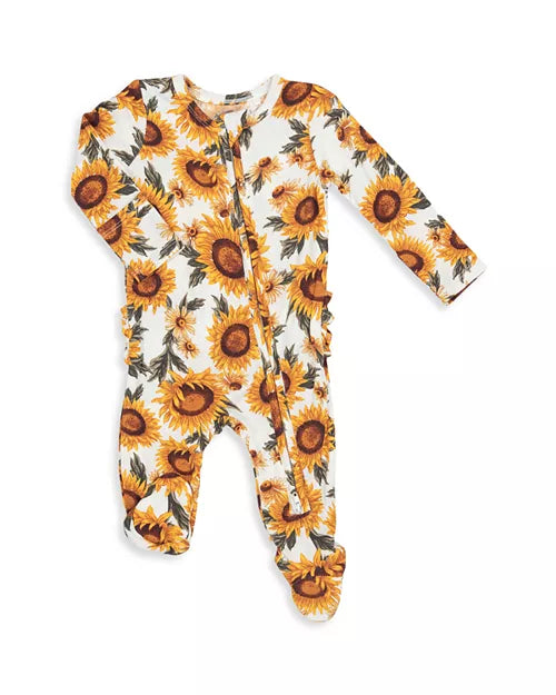 Sunflower Zipper Footie