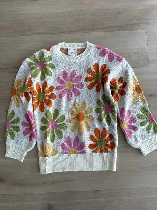 Ivory Floral Sweater