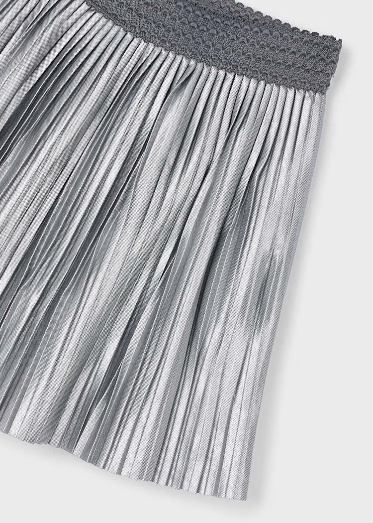 Silver Pleated Skirt