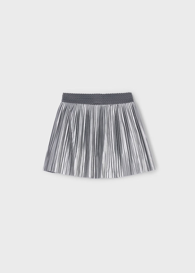 Silver Pleated Skirt