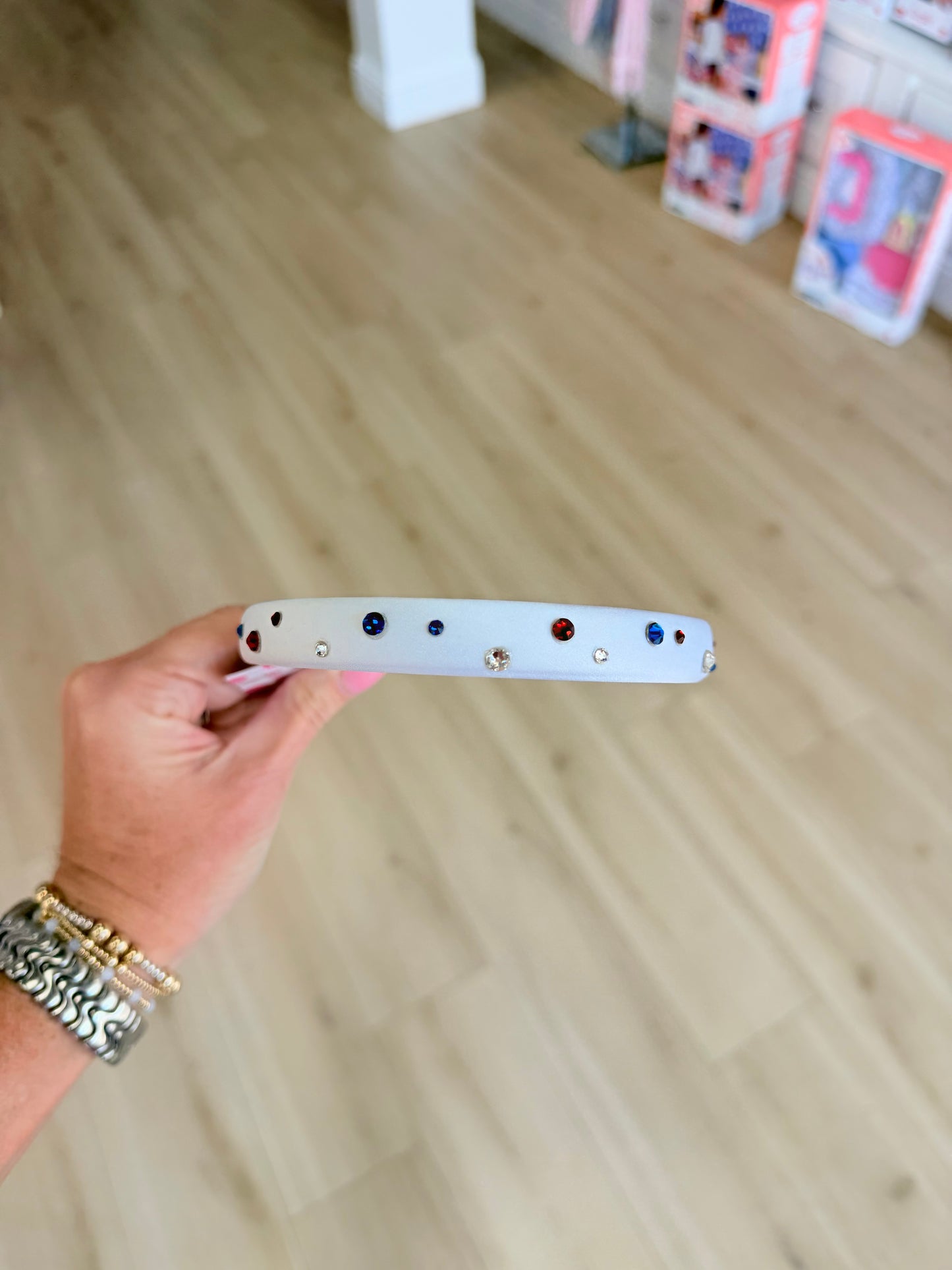 Crystal Thin Headband-WHT