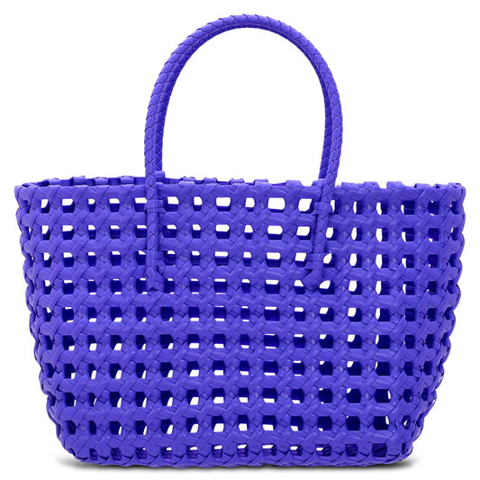 Large Woven Tote-Purple