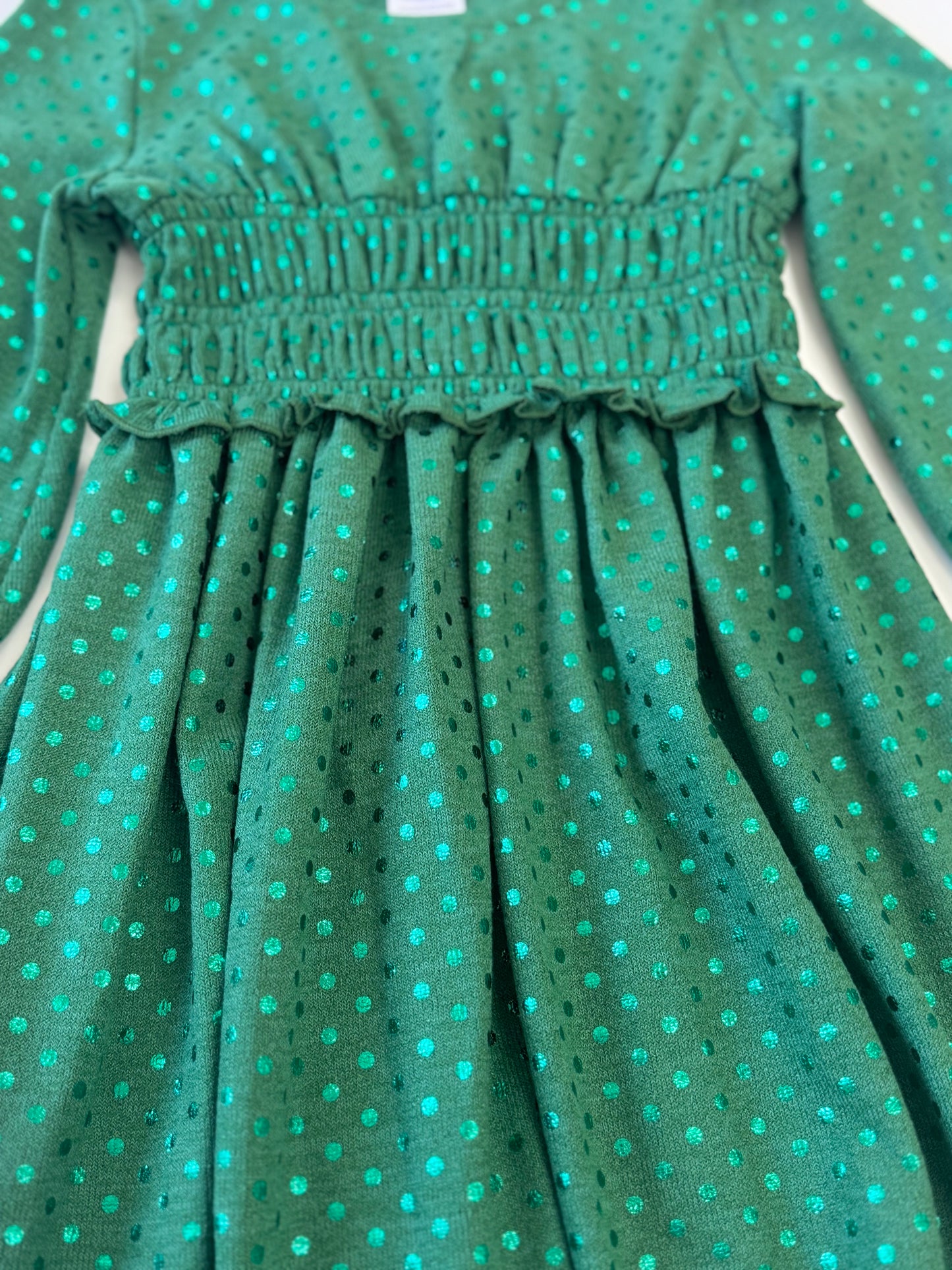 Hunter Green Gathered Waist Dress