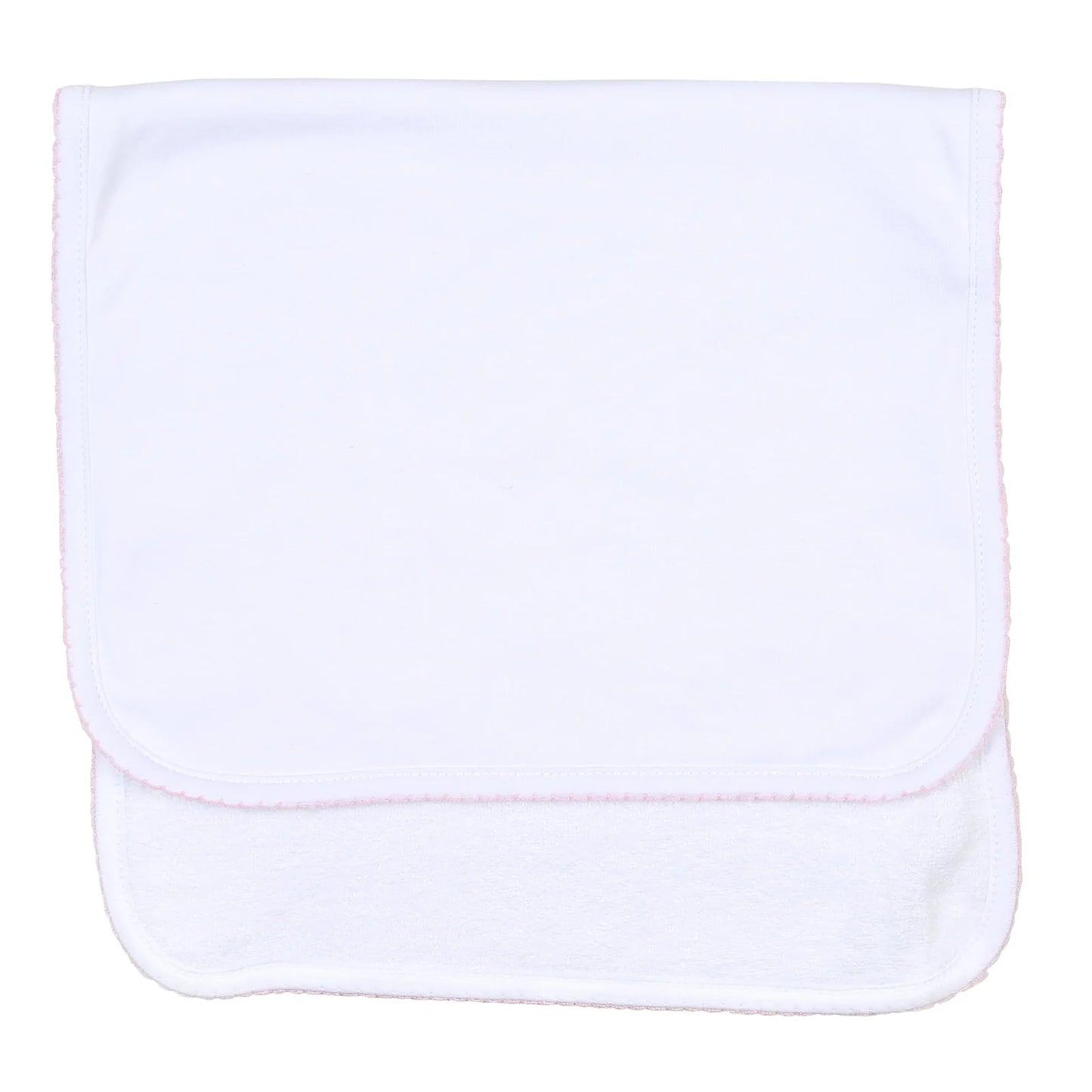 Solid Essentials White/Pink Burp Cloth