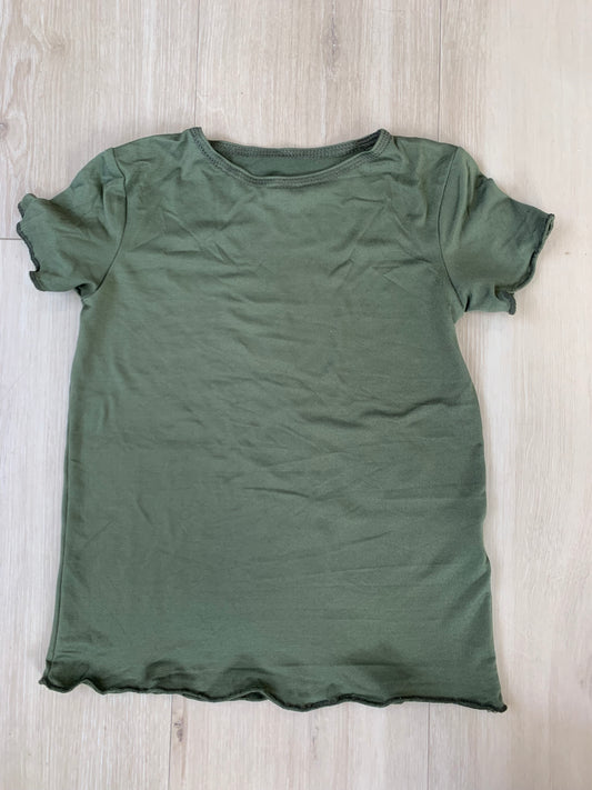 Olive S/S Lettuce Edge Top