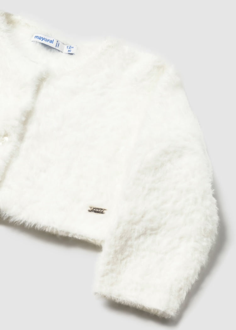 Furry Cardigan-Ivory