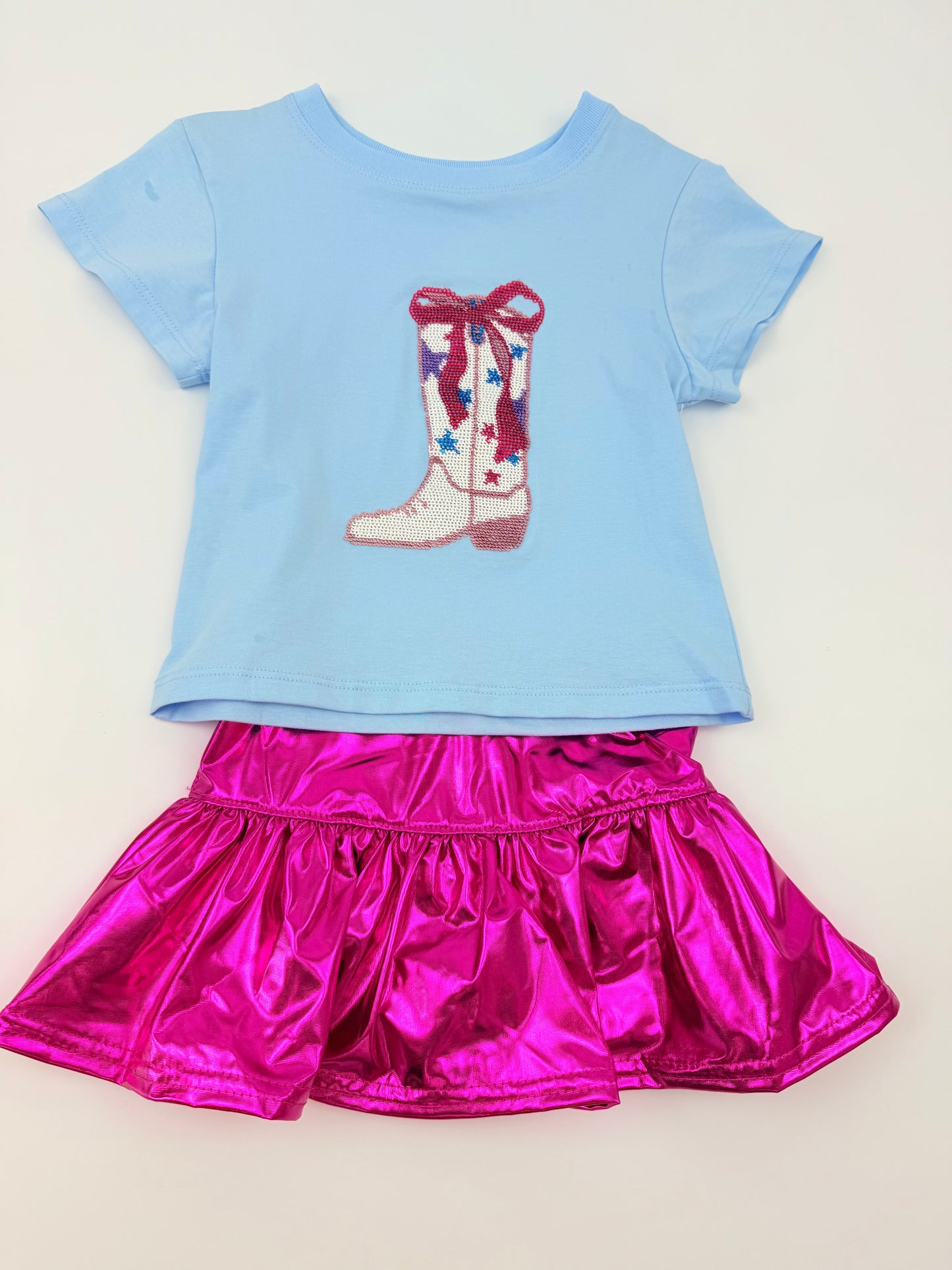 Sequin Rodeo Boot Boxy Tee