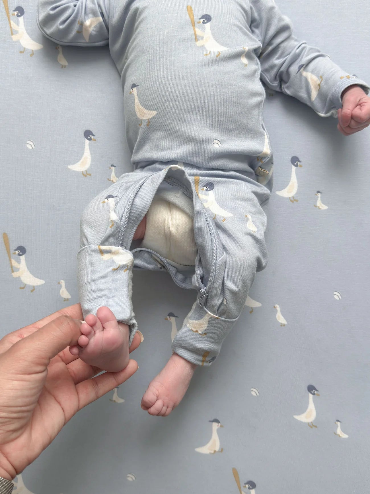 Convertible Romper-Baseball Goose