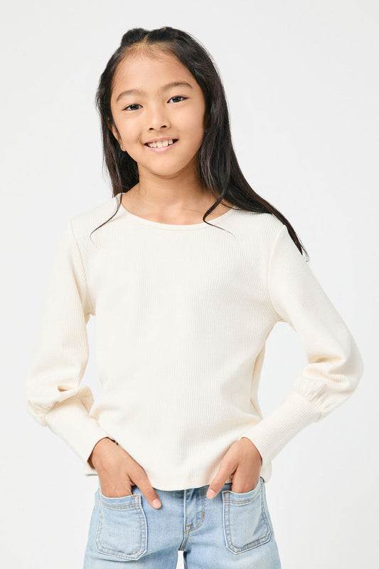 Ivory Ribbed Knit Top