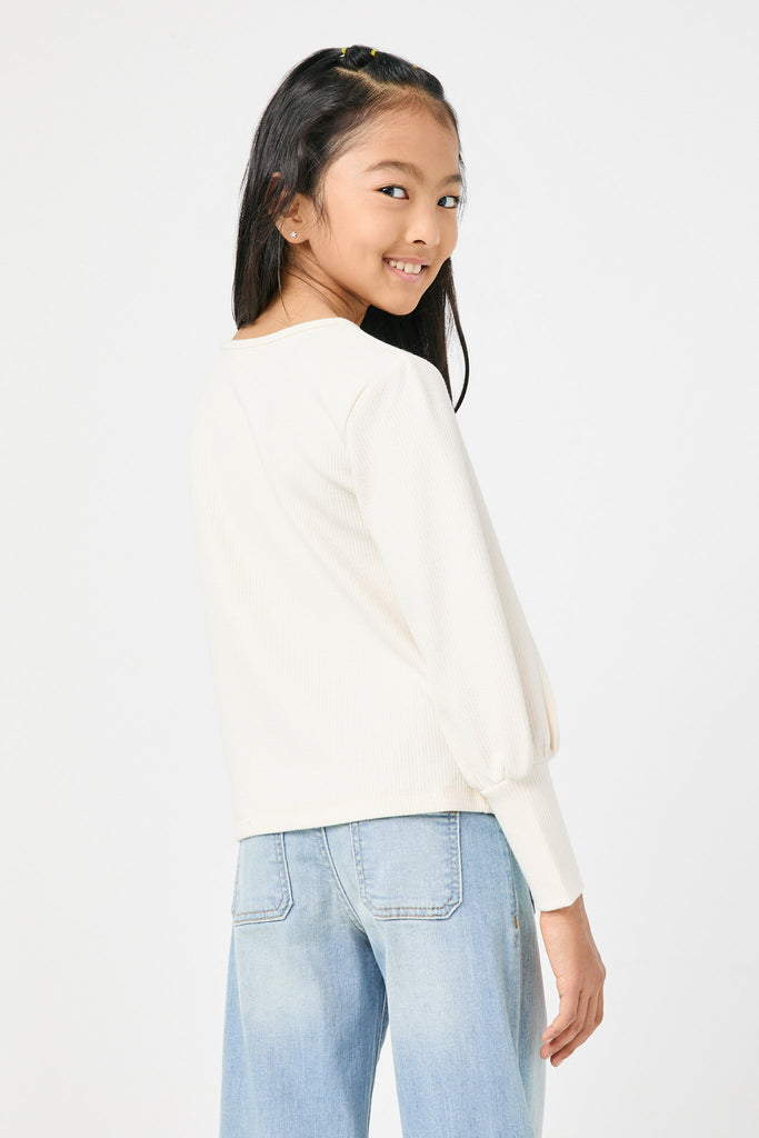 Ivory Ribbed Knit Top