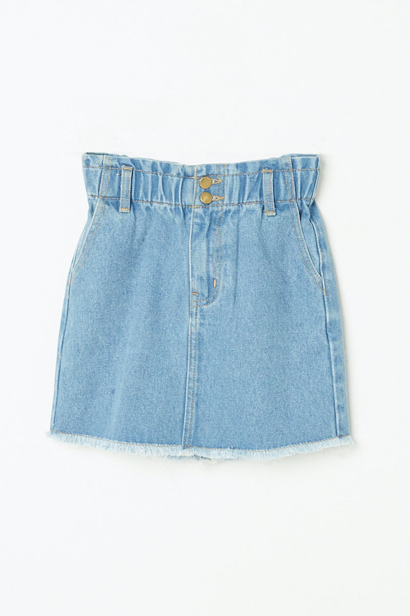 Elastic High Waist Denim Skirt