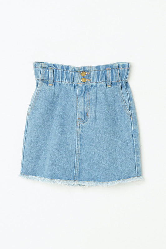 Elastic High Waist Denim Skirt